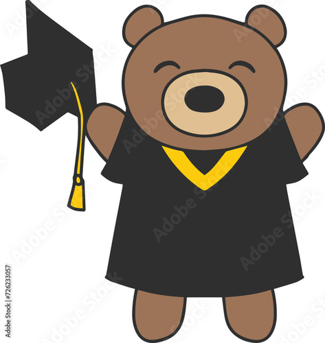Teddy Bear Holding Graduation Cap