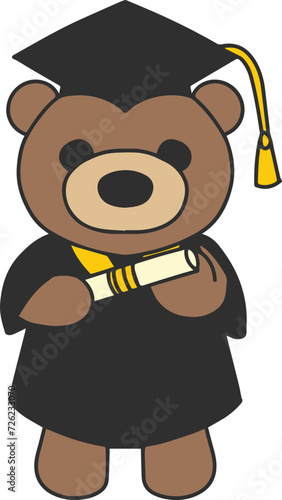 Graduation Bear Holding Diploma