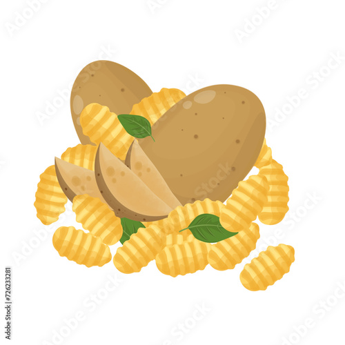 Potato gnocchi vector illustration logo