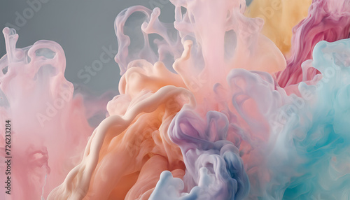 Abstract formed by Pastel color dissolving in water
