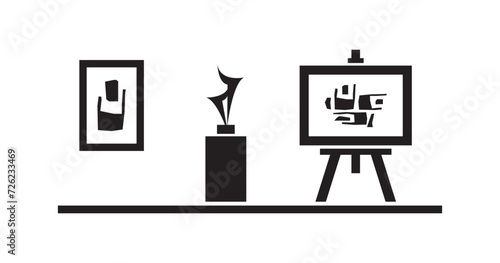 art museum icon on white background