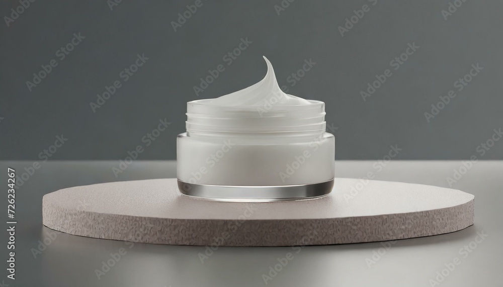 A Jar of white Cream, Plain product photography A Jar of white Cream, Plain product photography