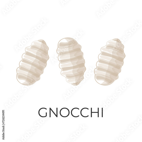 Simple line art Gnocchi vector illustration logo