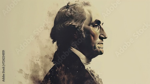 Greeting Card and Banner Design for George Washington Birthday Background photo