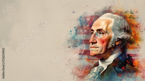Greeting Card and Banner Design for George Washington Birthday Background photo