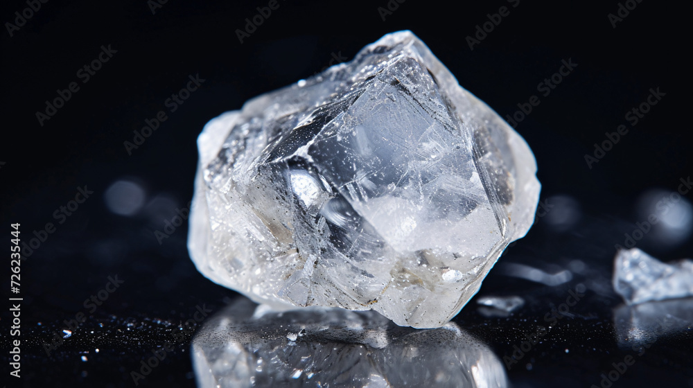 Close up of natural rough diamond