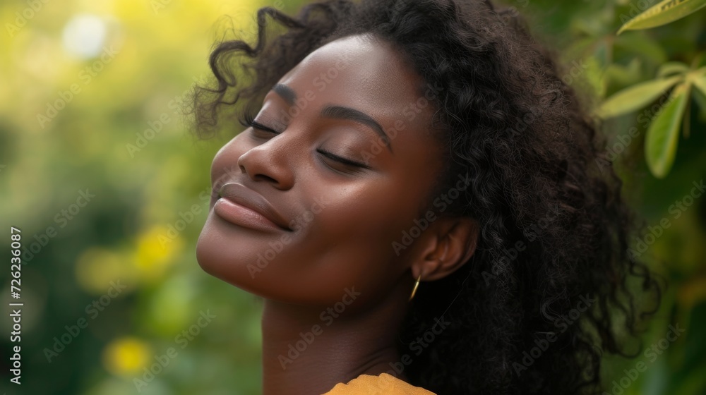 Beautiful young woman in the rays of the sun against a background of flowers and greenery. Summer portrait of a girl Beautiful young woman in the rays of the sun against a background of flowers and greenery. Summer portrait of a girl