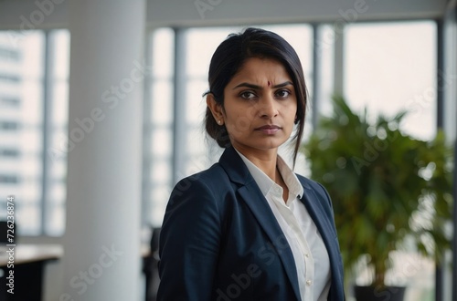 Indian Businesswoman, Skilled Senior women, Blurry Office Background