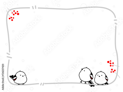 可愛いシマエナガのフレーム01