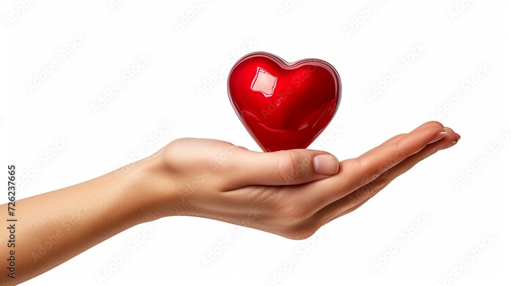 Heart in hand icon on white background Heart in hand icon on white background