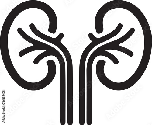 Kidney editable stroke outline icon isolated on white background flat vector illustration.