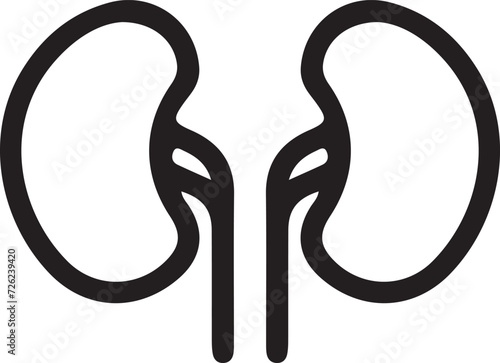 Kidney editable stroke outline icon isolated on white background flat vector illustration.