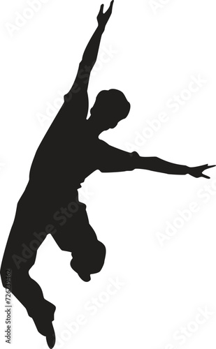 A set of men street dance hip hop dancers in silhouette