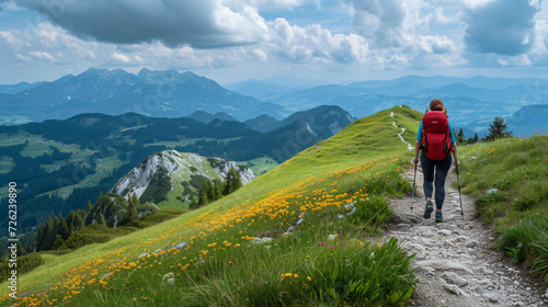 Germany Bavaria Female hiker