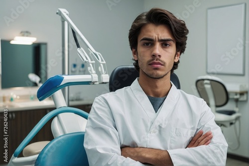 portrait of a young  male dentist doctor in a hospital