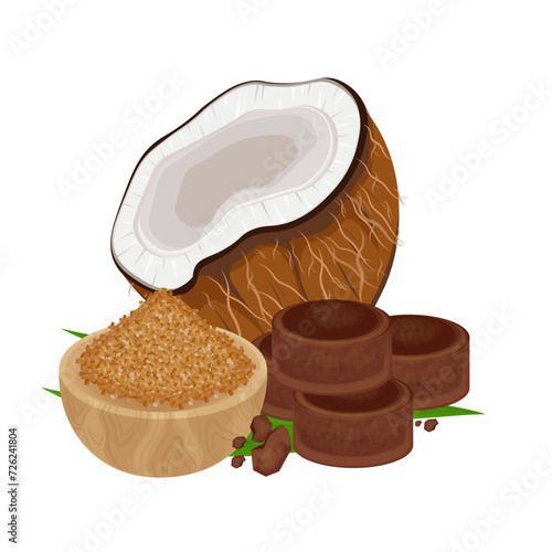 Traditional Javanese sugar vector illustration logo