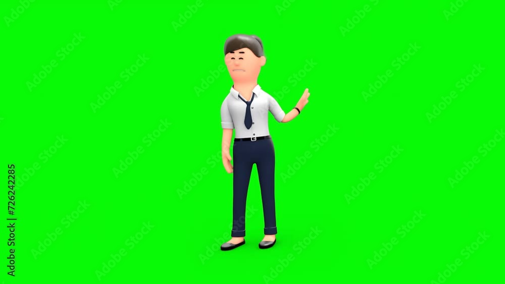 3D Female Employee Is Saying No or Rejecting Something. 3D Female Employee Is Saying No or Rejecting Something.