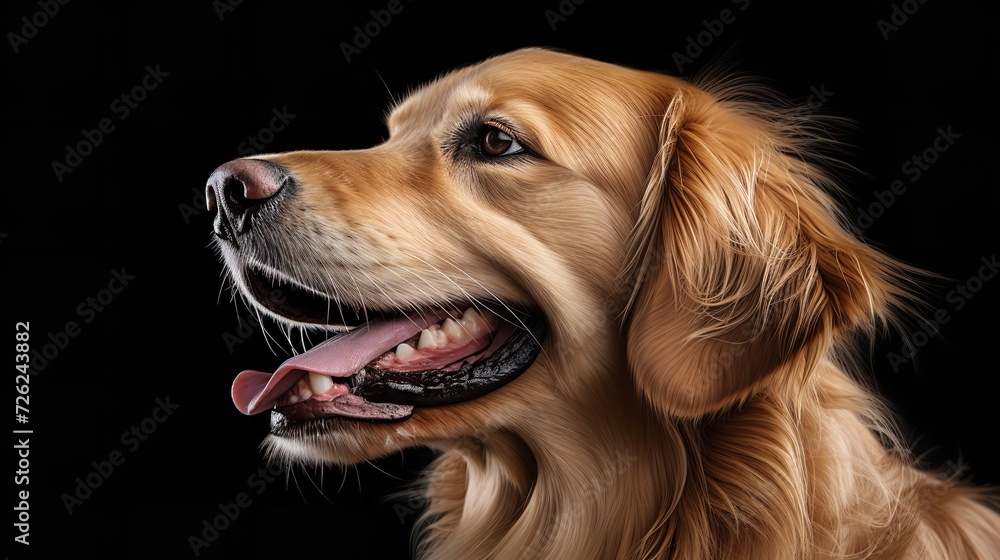 Joyful Golden Retriever Dog on a Transparent Background - Playful Canine Happiness

