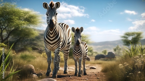 African Cute Animals - Elephant  Zebra  Giraffe  