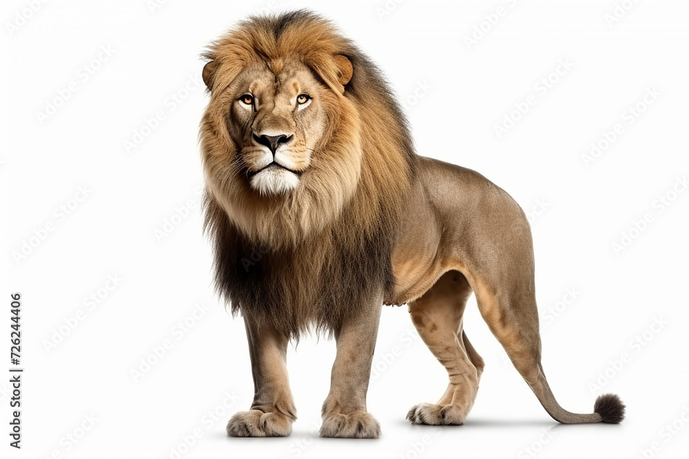 Full_body_size_lion_isolated_on_white_background_cutout