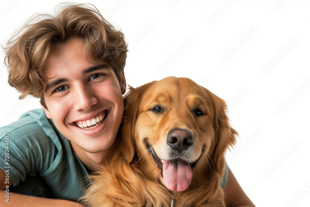 Girl hug with dog Breeds  golden retriever.Human with dog good friend concept