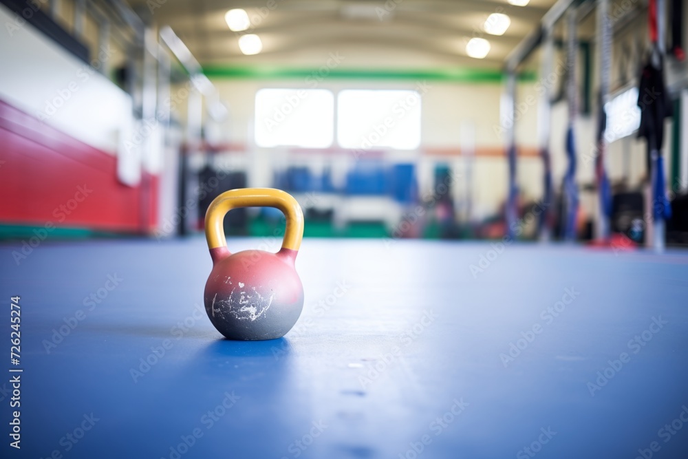 kettlebell on an athletic track showing part of the lanes kettlebell on an athletic track showing part of the lanes