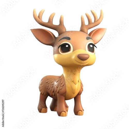 Cartoon Deer PNG Cutout, Generative AI