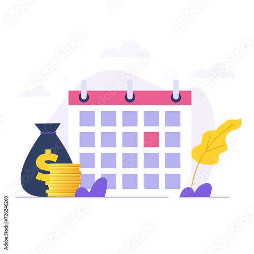 Subscription payment, monthly subscription auto-renewal icon. Vector illustration.