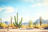cactus plants in a desert landscape
