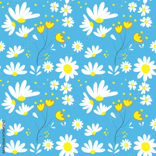 seamless background with camomiles, Beautiful pattern background for decoration