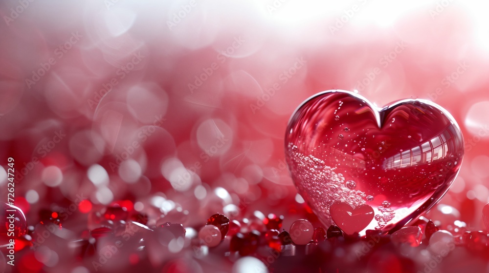 Arrière plan Saint Valentin, Amour et cœur sur fond rose et rouge, illustration ia générative
