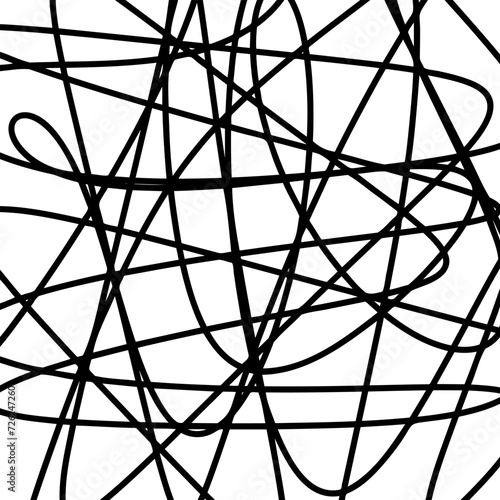 Scribble lines hand drawn seamless pattern.