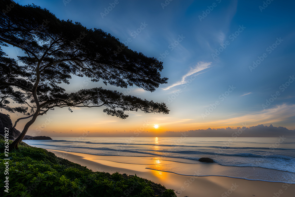 Fototapeta premium sky meeting the sea