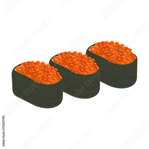 sushi ikura or salmon eggs sushi vector illustration logo