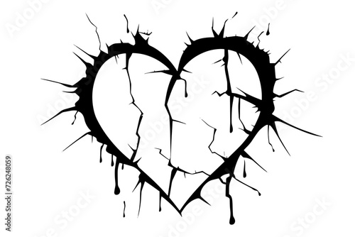silhouette heart broken sad separation