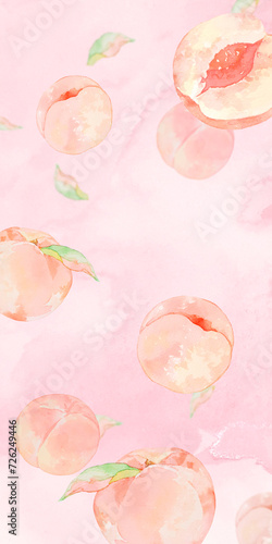 甘くておいしそうなピンクの桃の背景素材