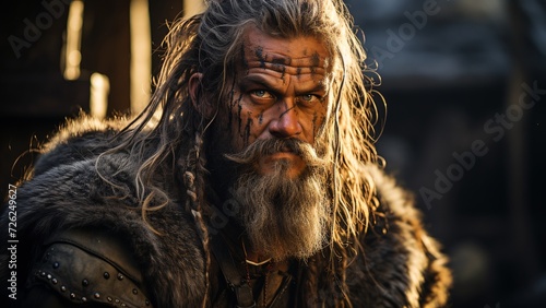 Viking Warrior Portrait: Majestic Presence in a Viking Village © Rukma