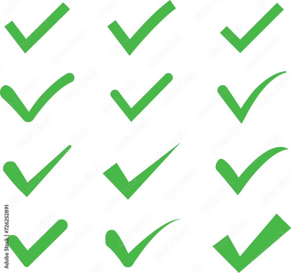 Green check marks Variants and Right Mark Green check marks Variants and Right Mark