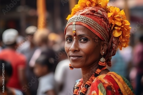 An unidentified indian woman attends the Holi festival in Kolkata, West Bengal, India.