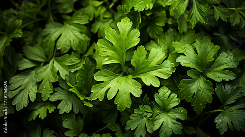 Green parsley on the whole background