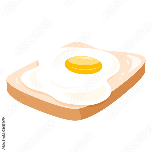 fried egg on a bread for breakfast photo
