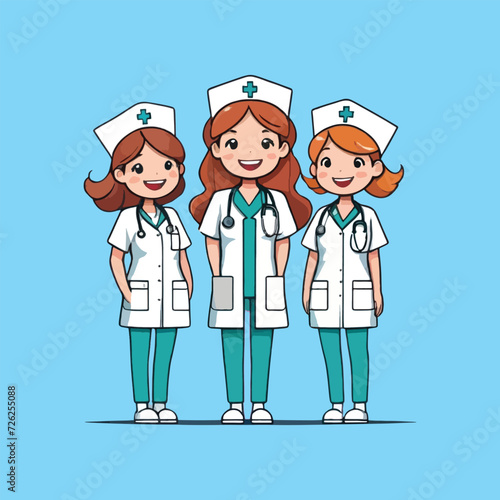 vector of happy nurse