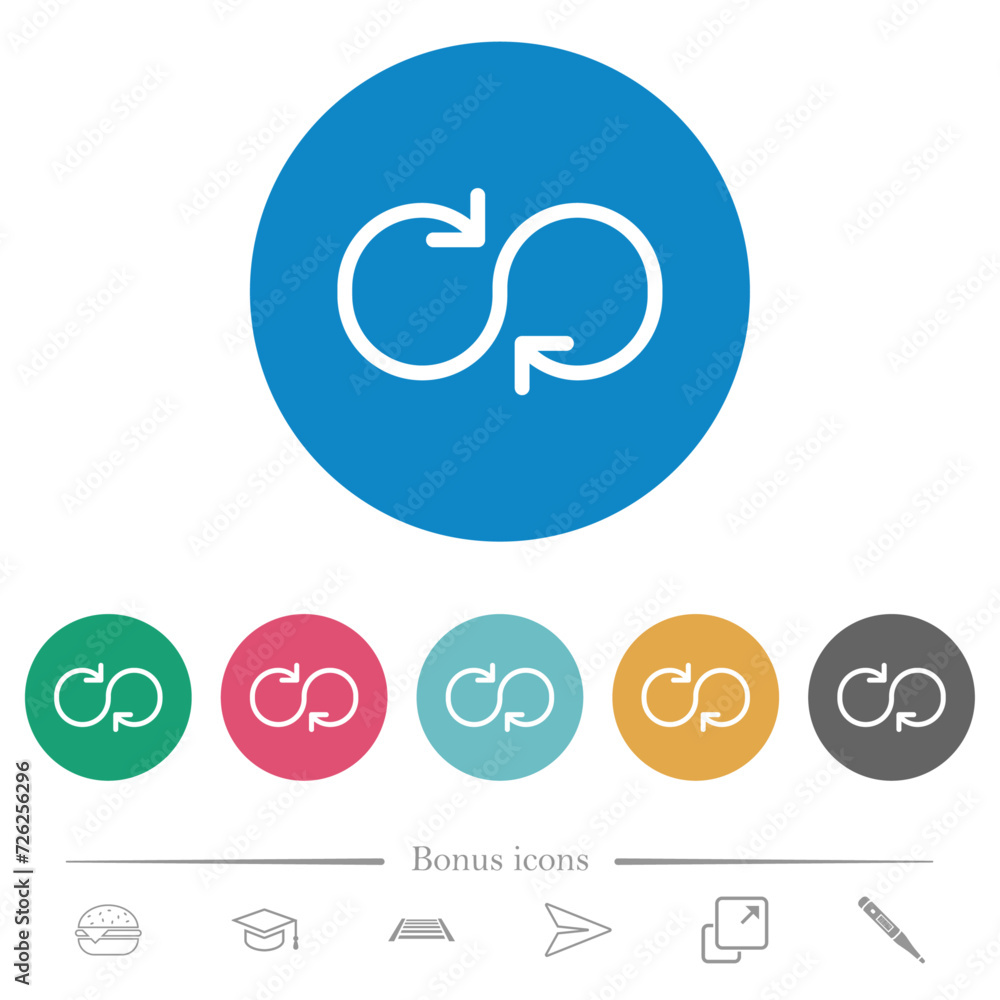 Cycle flat round icons Cycle flat round icons