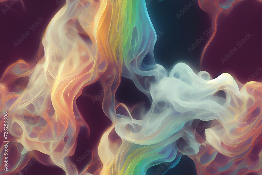 Seamless Rainbow Smoke Pattern Abstract