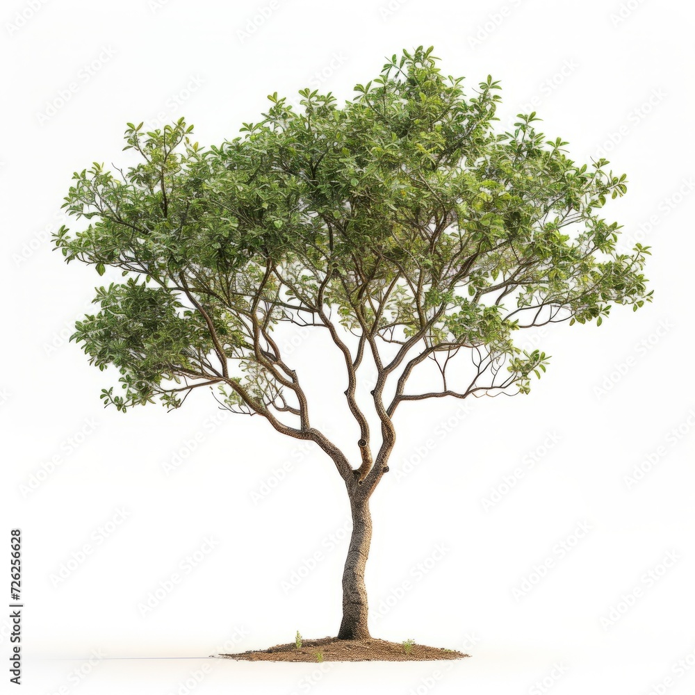 Image Crescentia cujete L. (Calabush Tree) (Pinwheel Jasmine) against a clean white background. Expressing the natural beauty of olive branches and leaves Image Crescentia cujete L. (Calabush Tree) (Pinwheel Jasmine) against a clean white background. Expressing the natural beauty of olive branches and leaves