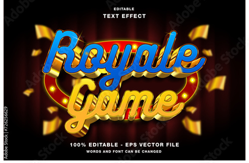 Royale Game Badge 3D Editable Text Effect