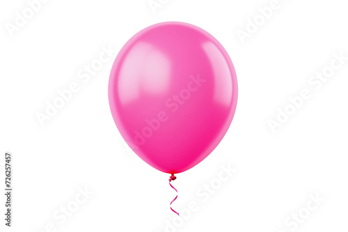 Pink helium birthday balloon on transparent background. Generative ai design.