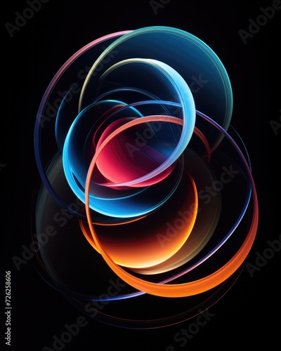 An abstract image of a colorful ring. Generative AI.