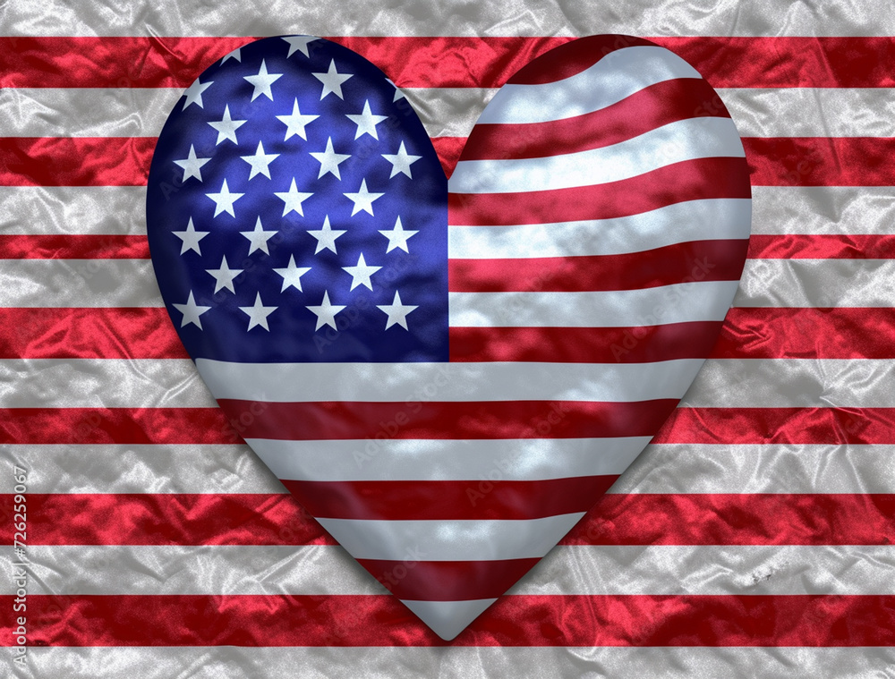 Obraz premium heart shape on american flag