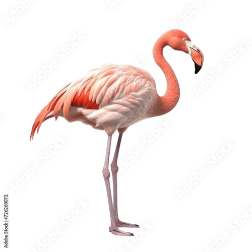 Cartoon Flamingo PNG Cutout  Generative AI